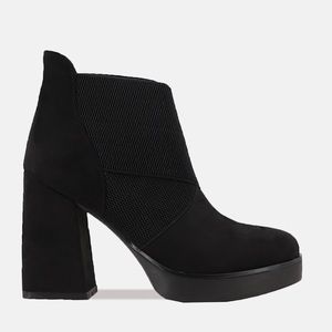 Women's Black Platform Suede Ankle Booties